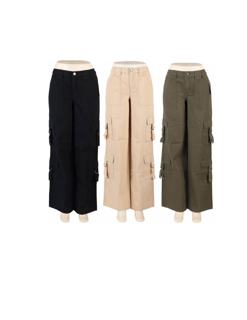 Women's wide leg multi-pocket cargo MODEL 1365