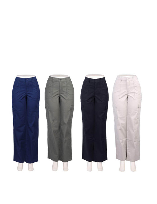 Women's cotton twill straight leg cargo MODEL 0302